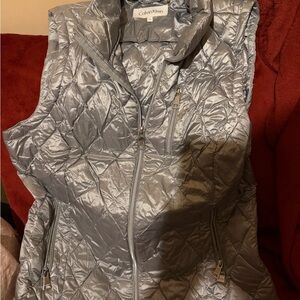 Calvin Klein Women's Metallic Gray Quilted Vest